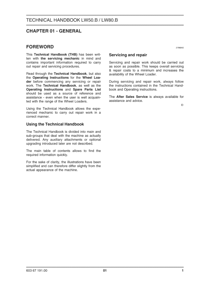 New Holland LW50B-LW80B Service & Repair Manual 60367191NA