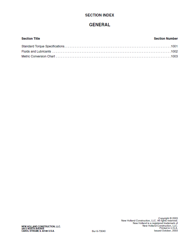 New Holland LW 130.B Wheel Loader Repair Manual 6-73002NAR0 PDF