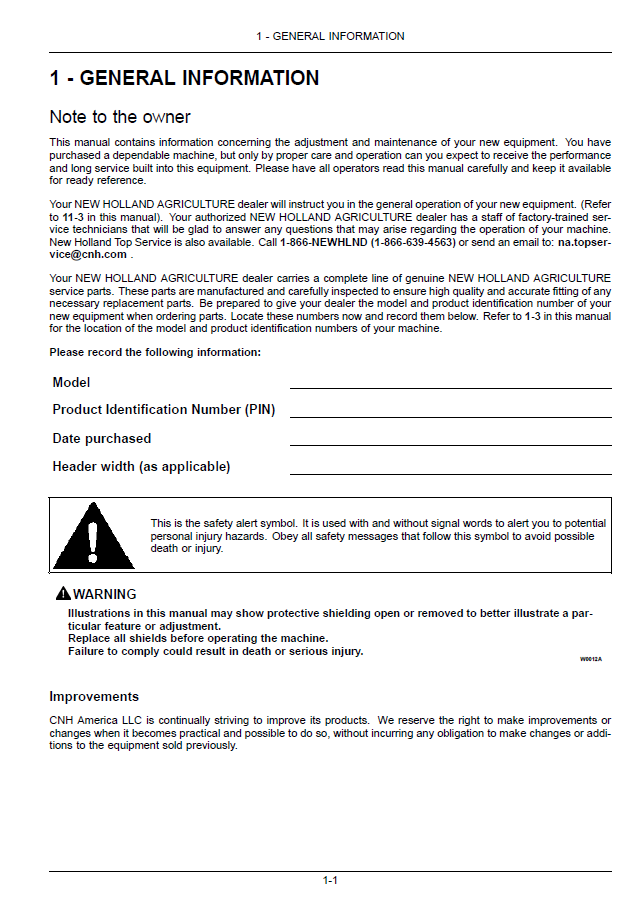 New Holland Megacutter 530 Disc Mower-Conditioner Operation and Safety Handbook 47419733 (PDF)