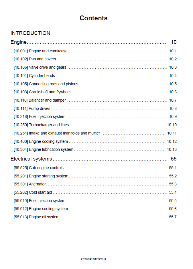 New Holland N843H N844T ISM Tier 3 Engine Service Manual 47632248