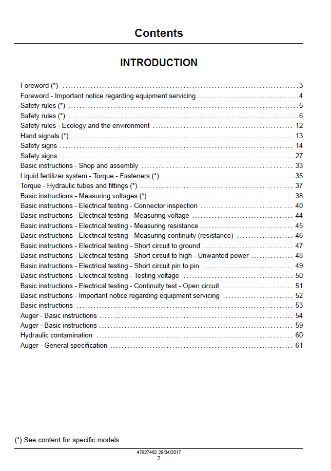New Holland P4460, P4580, P4760 & P4950 Air Cart Repair Manual 47827462 PDF