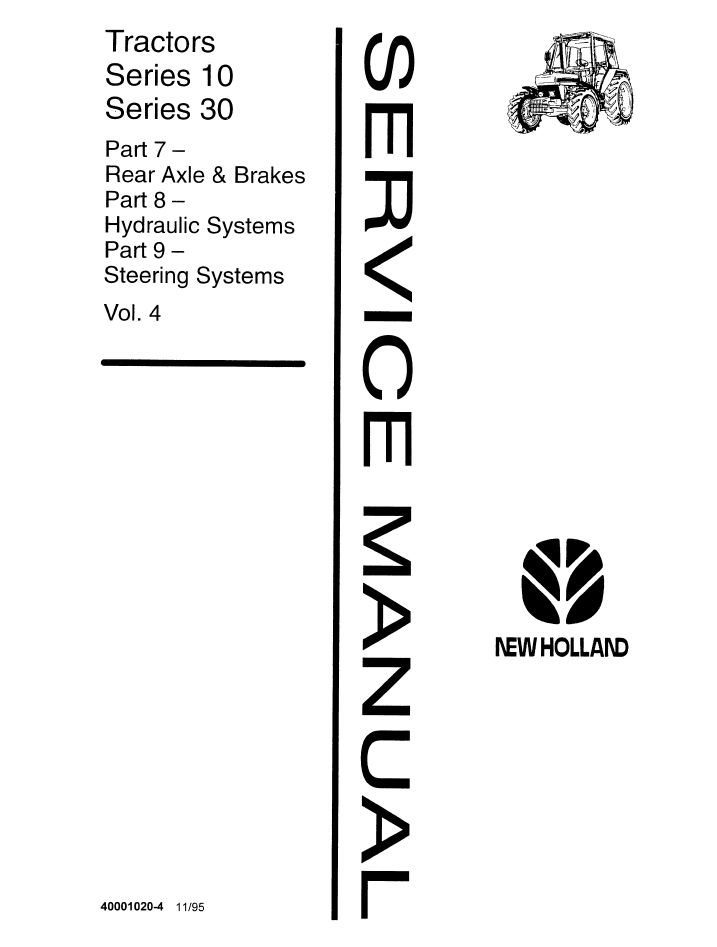 New Holland Series 10 & 30 Tractor Service Manual 40001020-4