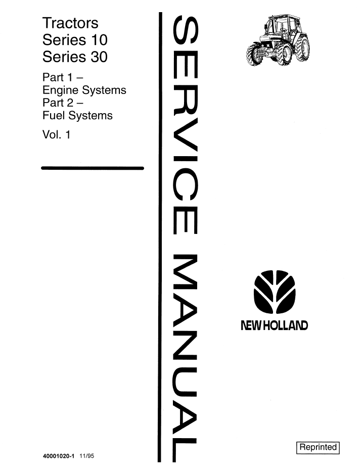 New Holland Series 10 & Series 30 Tractor Manual 40001020-1 PDF