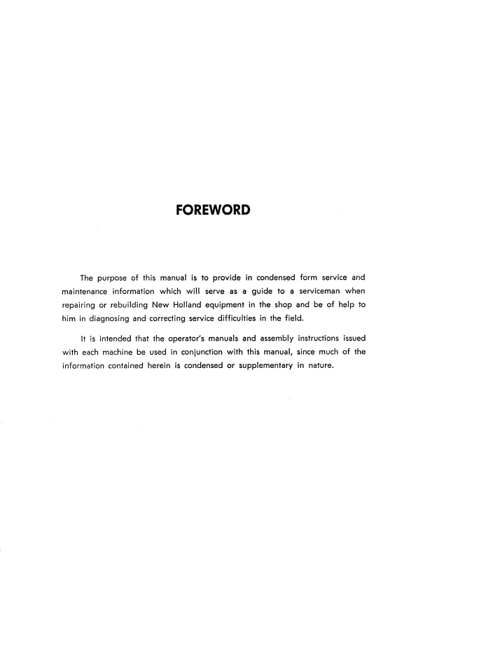 New Holland Serviceman Handbook Volume I Repair Manual 40992000 PDF