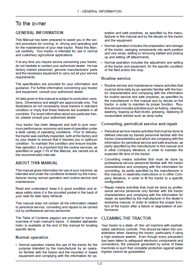 New Holland SideWinder II Power Command Powershift Tractor Owner & Operator Manual 47894472 PDF