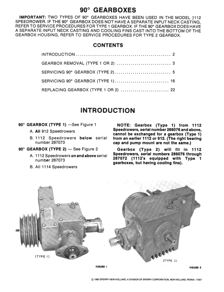 New Holland Speedrower 912 1112 1114 Gearbox Service Manual 40841101