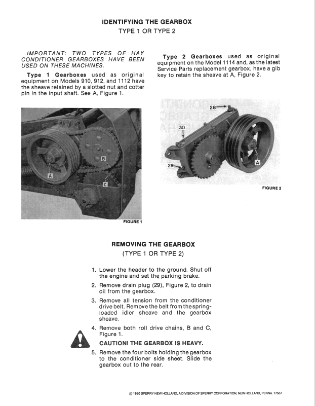 New Holland Speedrower Conditioner Gearbox Repair Manual 40841200 PDF