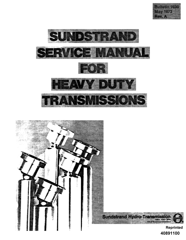 New Holland Sundstrand Heavy Duty Transmissions Manual 40891100 PDF