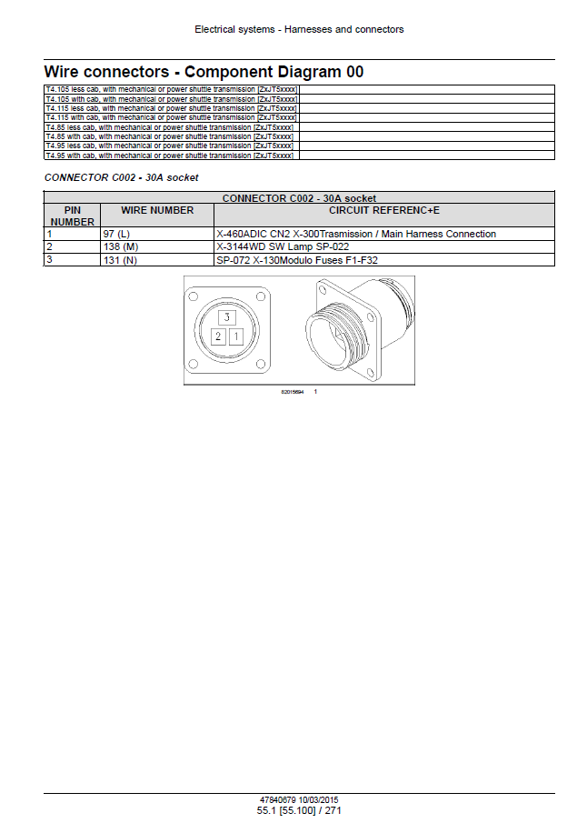 New Holland T4.85 T4.95 T4.105 T4.115 Hi-Lo Service Manual 47865298