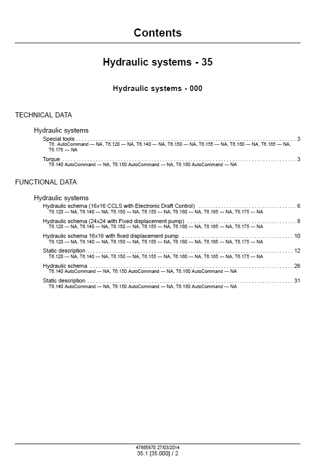 New Holland T6.140 T6.150 T6.160 AutoCommand Tier 4A Repair Manual (47720742)