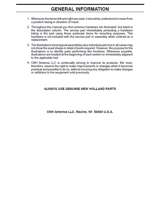 New Holland T6030-T6080 Tractor Service Parts Catalog 84176460 PDF