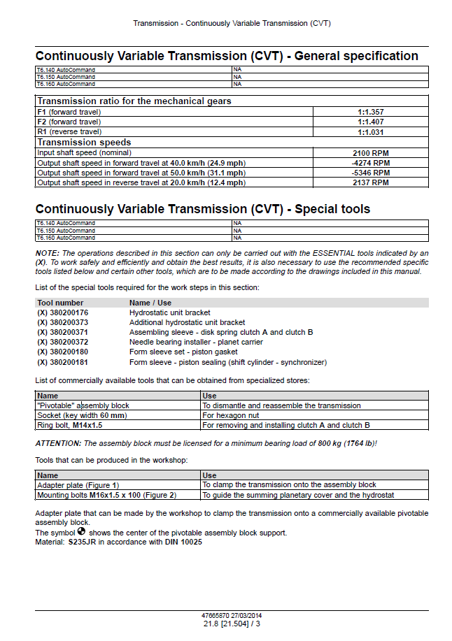 New Holland T6 Series Tractor Service Manual 47720739 PDF