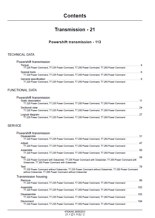 New Holland T7 Auto Command and Power Command Technical Service Manual [47567516]