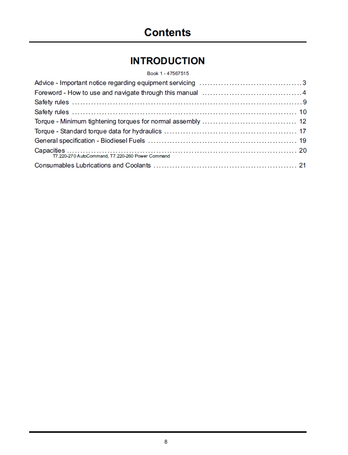 New Holland T7 Auto Command and Power Command Technical Service Manual [47567534]