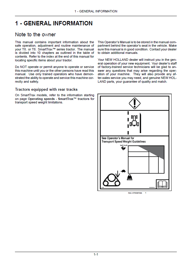 New Holland T8.410 & T8.435 Tractor & Maintenance Handbook 47824583 PDF