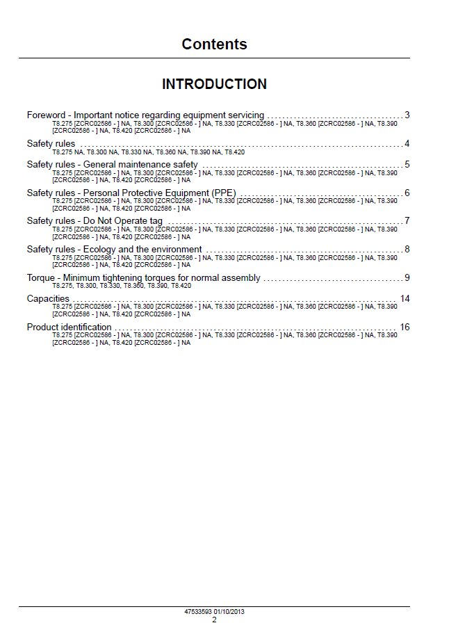 New Holland T8 Series Continuously Variable Transmission Manual [47533593]