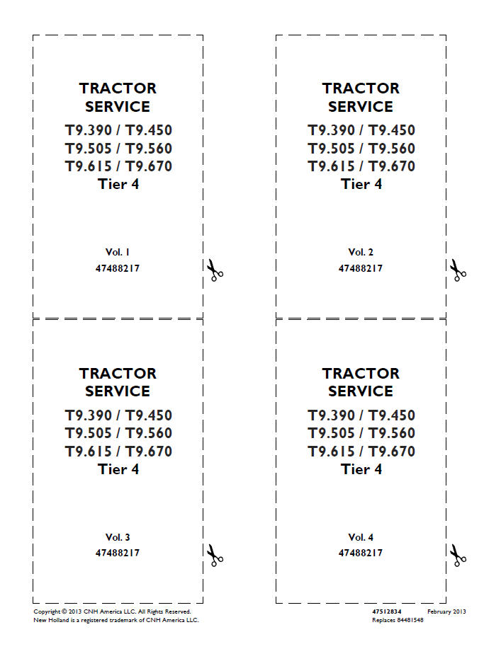 New Holland T9.390-T9.670 Tier 4 Tractor Workshop Service Manual (47512834 PDF)