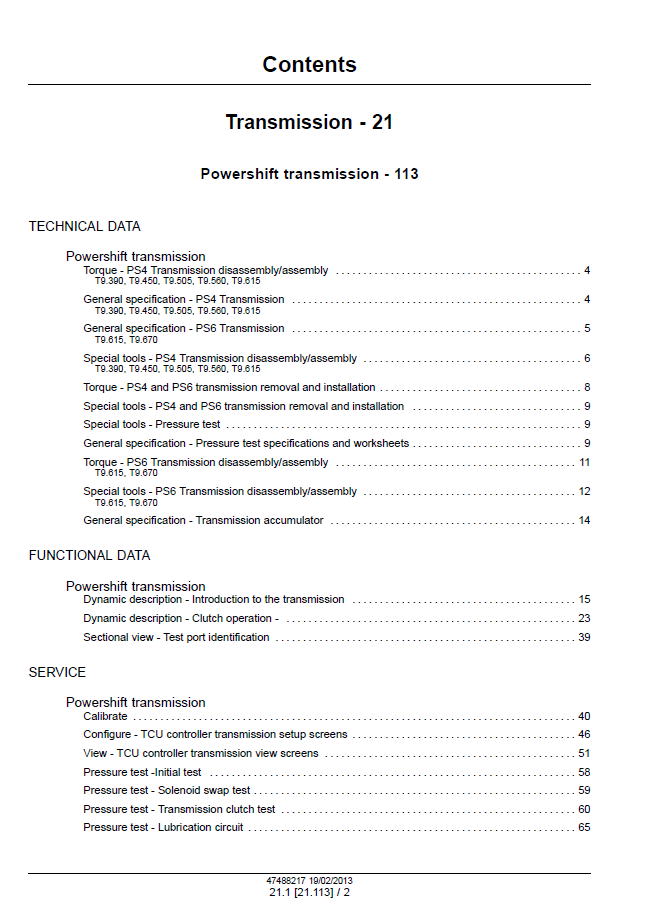 New Holland T9.390 to T9.670 Tractor Technical Service Manual [47512822]