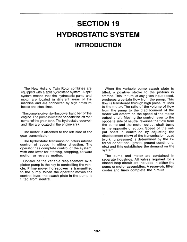 New Holland TR96 TR97 TR98 Combine Maintenance Manual 40009619