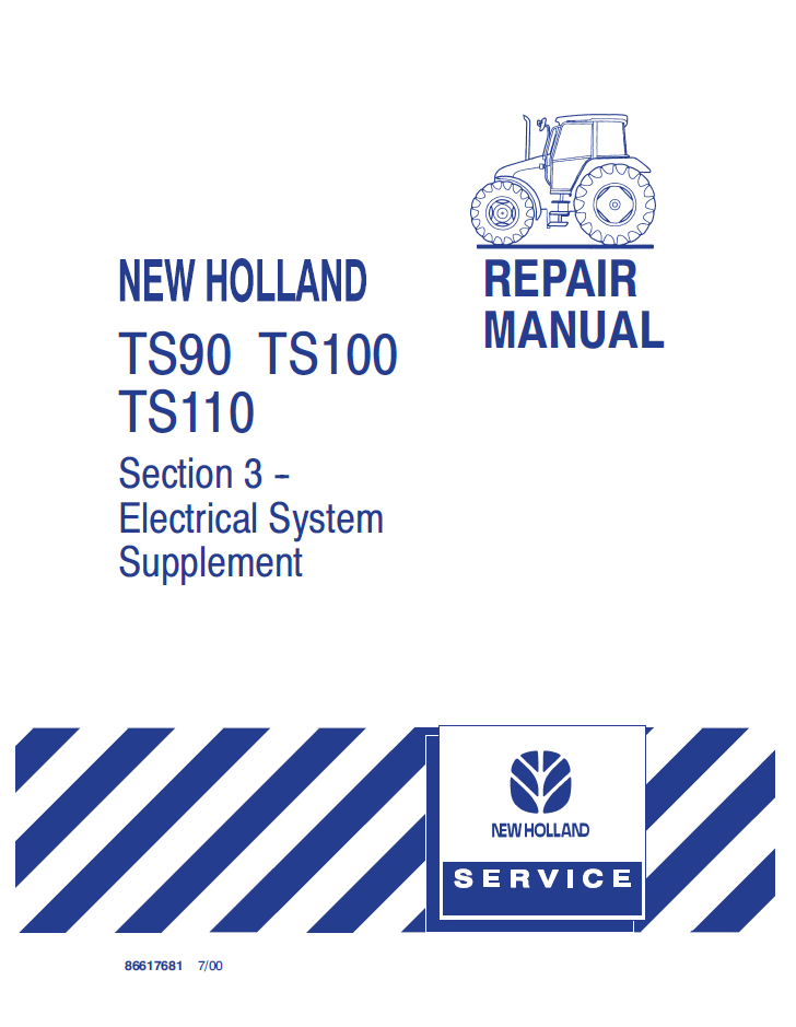 New Holland TS90 TS100 TS110 Electrical Manual 86617681 PDF