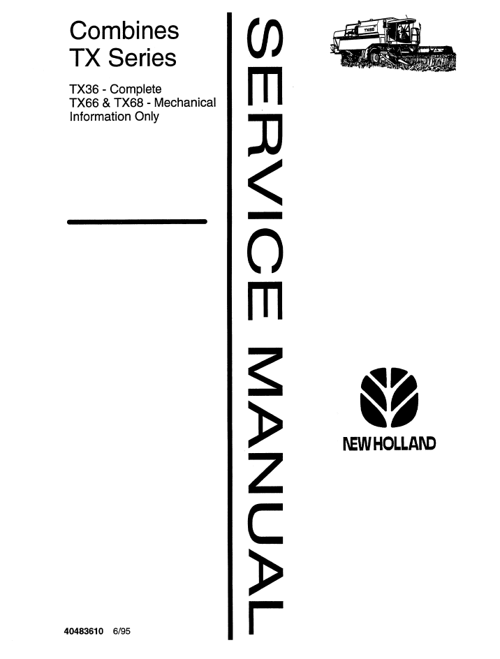 New Holland TX Series Combine Service Manual 40483610 PDF