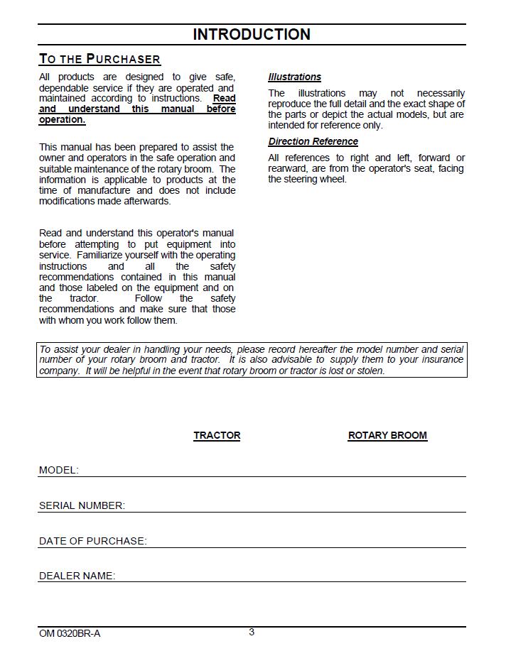 New Holland TZ Tractor 47 CO Broom Operator Manual 87300085 PDF