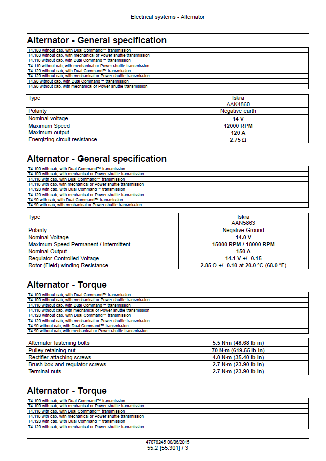 New Holland Tier 4B Tractor Repair and Diagnostic Manual 47899699 PDF