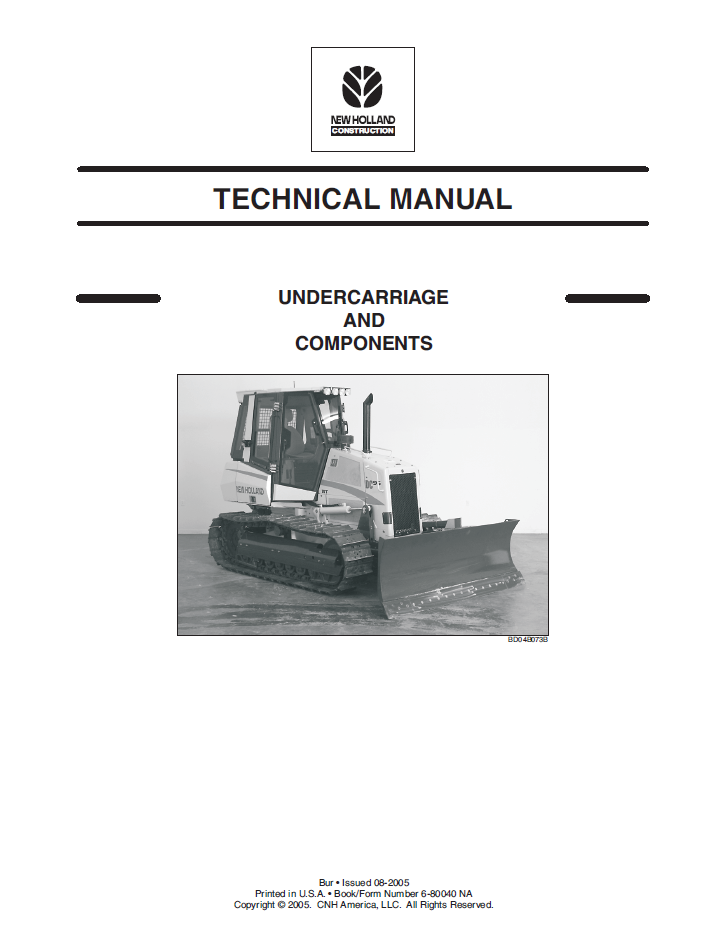 New Holland Undercarriage & Component Repair Manual 6-80040NA