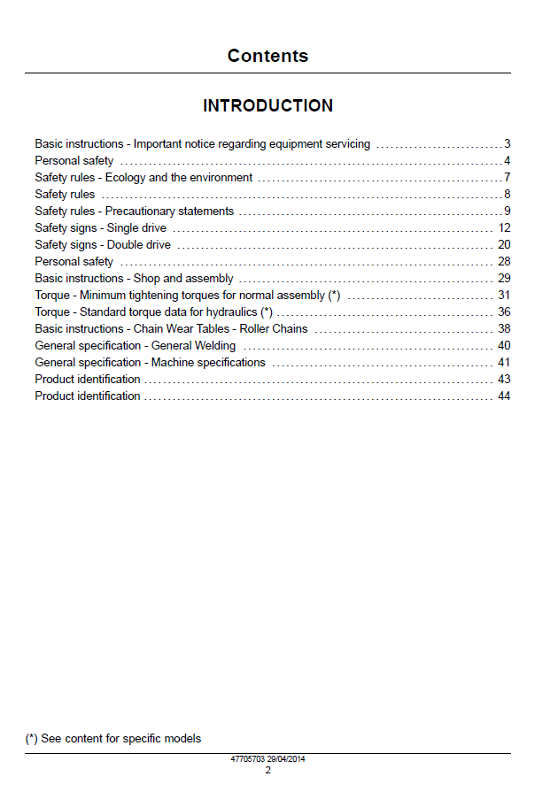 New Holland Varifeed 760CG Grain Header Service Manual 47705703 PDF