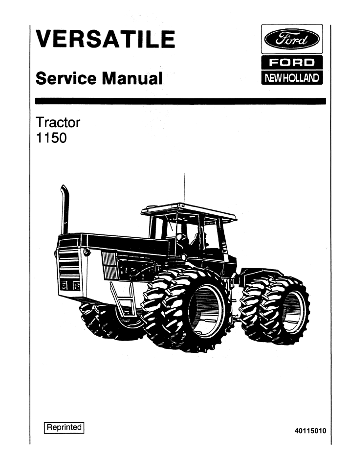 New Holland Versatile 1150 Tractor Service Manual 40115010 PDF