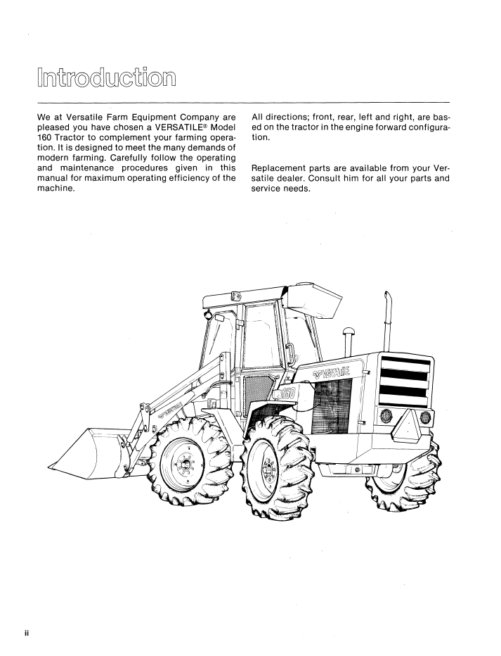 New Holland Versatile 160 Tractor User Manual Download PDF 42016010