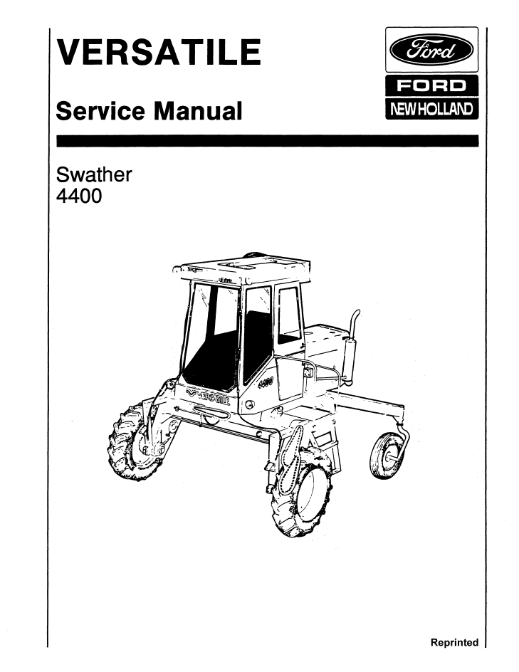 New Holland Versatile 4400 Swather Service Manual 40440015 PDF
