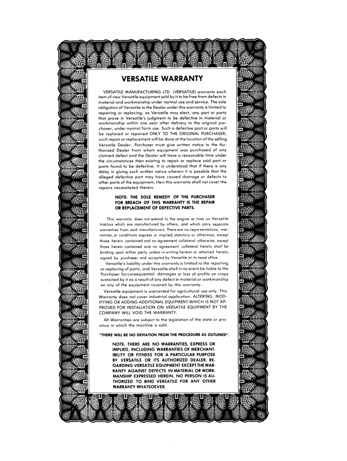 New Holland Versatile 500 Operator Guide 42050040 PDF