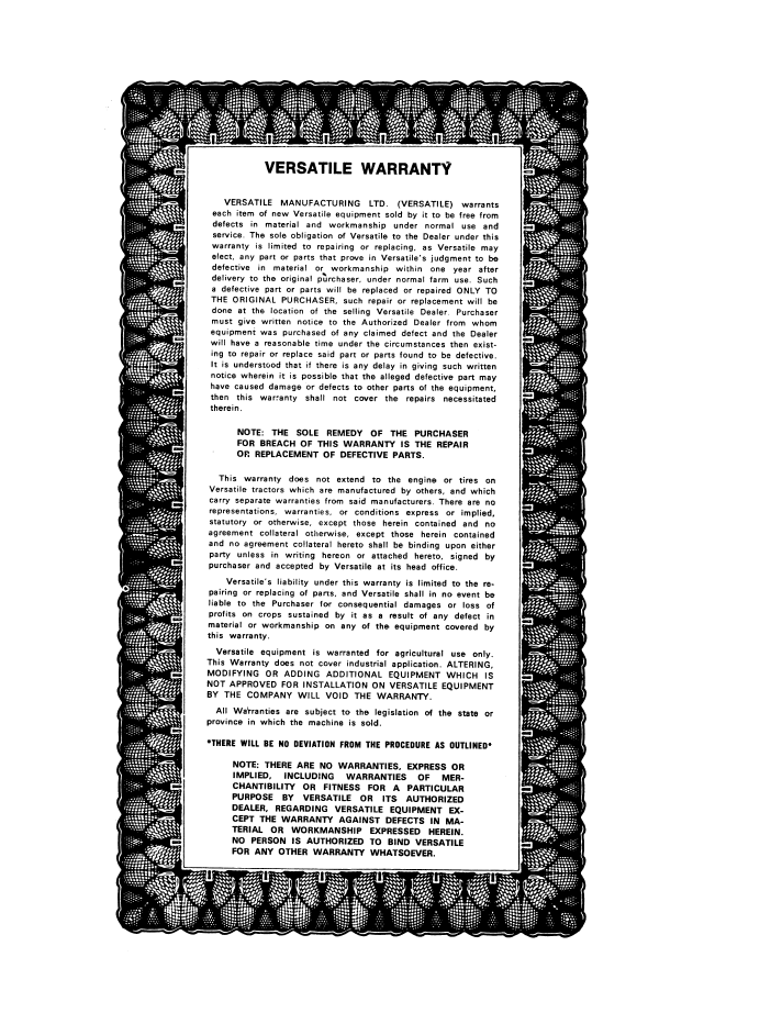 New Holland Versatile 500 Tractor Manual PDF 42050030