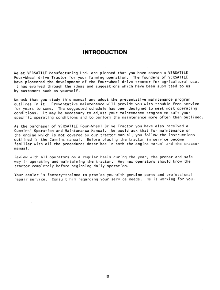 New Holland Versatile 700 Series 2 Operator Manual 42070011