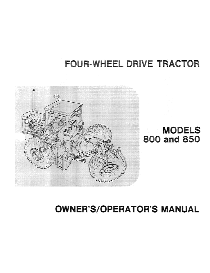 New Holland Versatile 800 850 Tractor Operating Guide 42080021