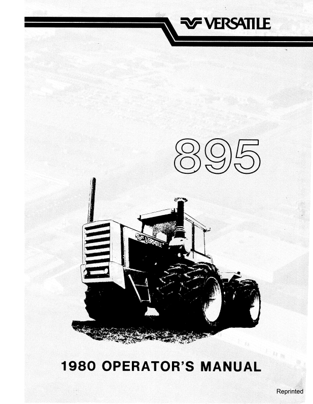 New Holland Versatile 895 Tractor Operator Manual 42089510 PDF