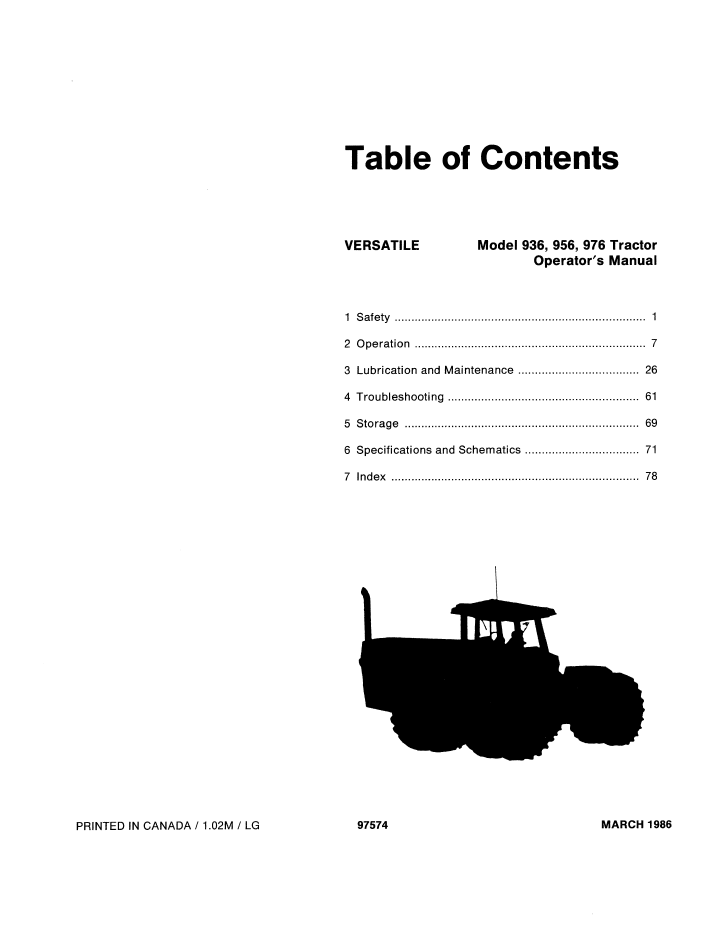 New Holland Versatile 936, 956, 976 Operator Manual 42093630