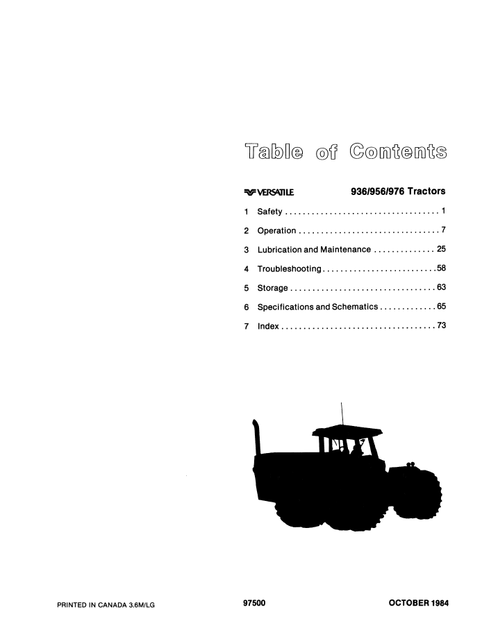 New Holland Versatile 936, 956, 976 Operator Manual 42093631