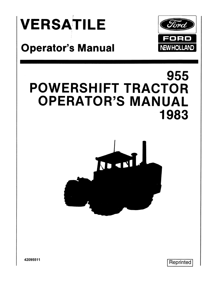 New Holland Versatile 955 Powershift Tractor Manual 42095511