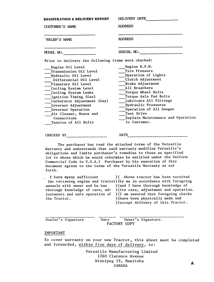 New Holland Versatile D118 D145 G125 Operator Manual PDF