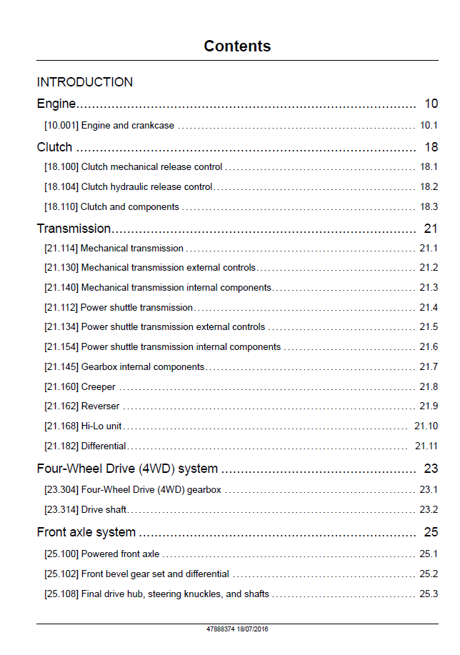 New Holland Vineyard & Narrow Tractor Repair & Service Manual 47888374 PDF