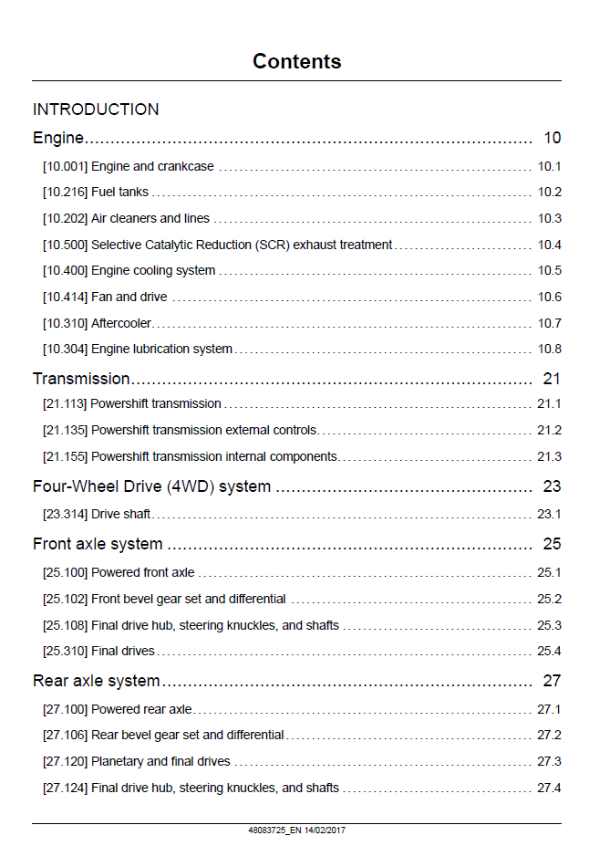 New Holland W110D Stage IV Service & Repair Manual 48083725