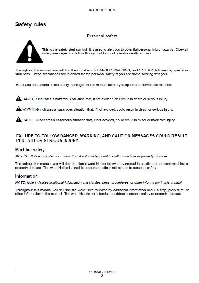 New Holland W130C W170C Tier 4B Workshop Service Manual 47841828