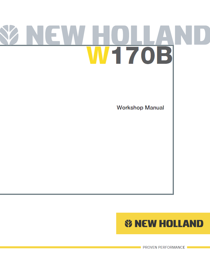 New Holland W170B Wheel Loader Workshop Manual 87614924