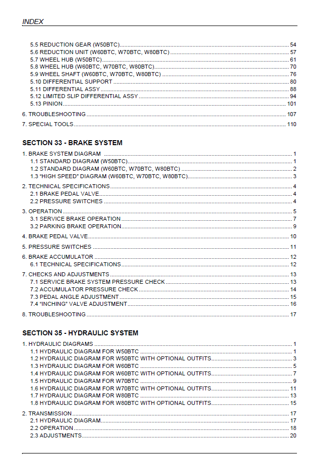 New Holland W50BTC-W80BTC Wheel Loader Service Manual 87734623C PDF