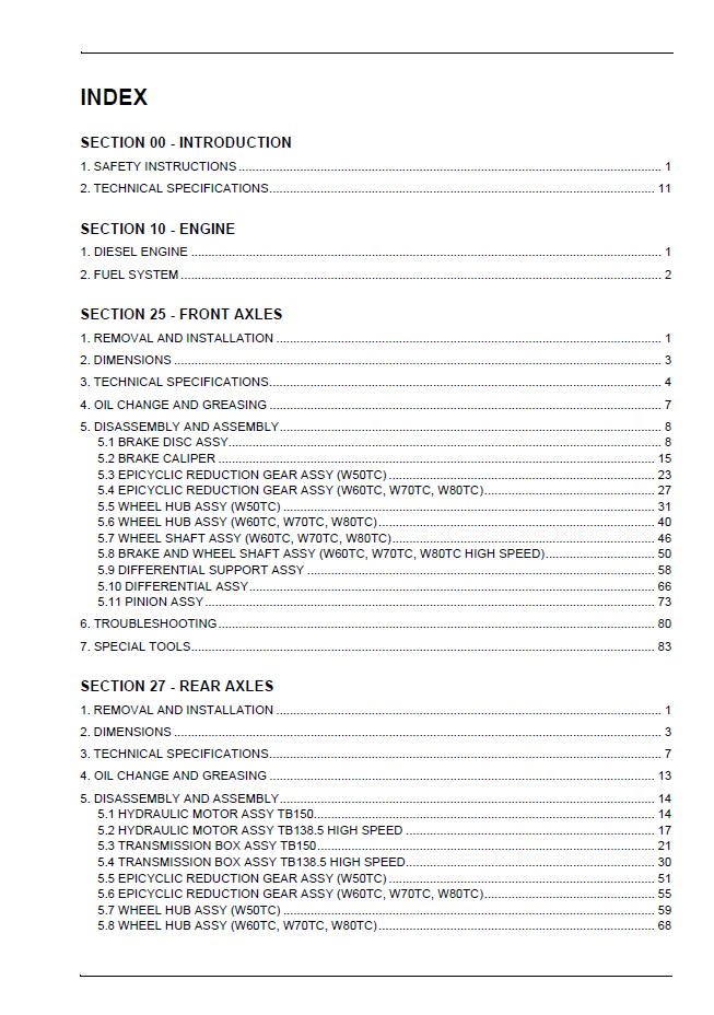 New Holland W50TC-W80TC Wheel Loader Service Manual 87618246 PDF