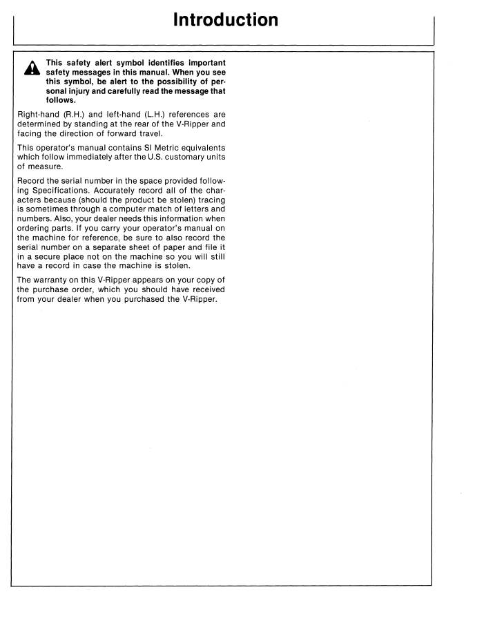 OMA50545 John Deere 910 V-Ripper Manual – Operation & Maintenance Instructions