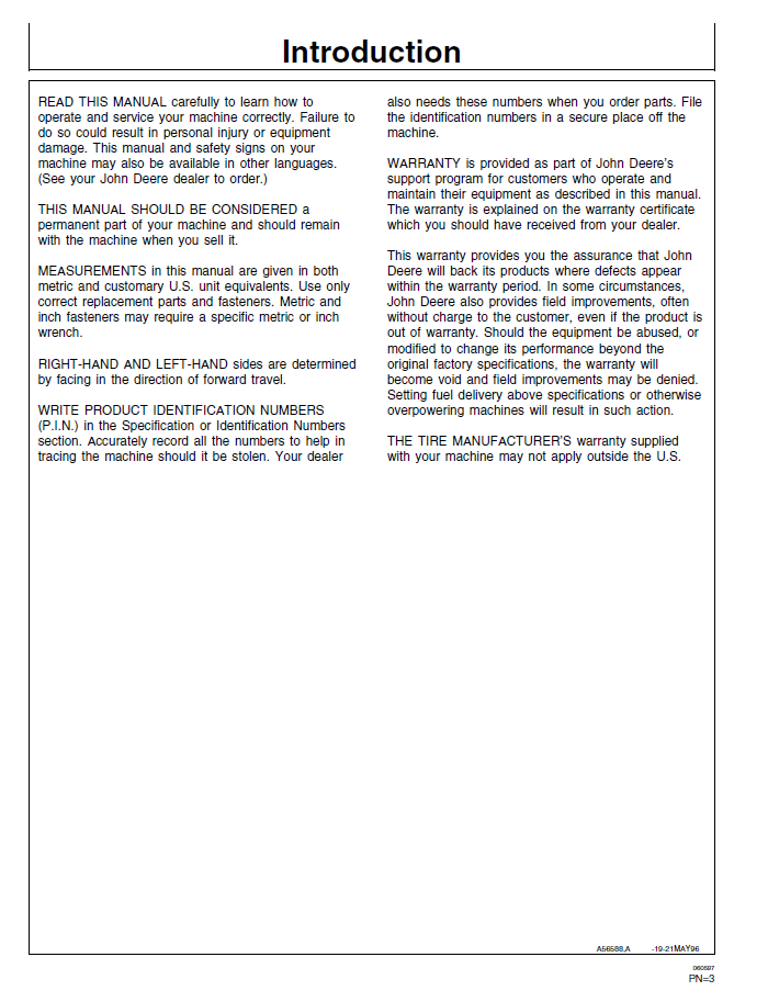 OMA60115 John Deere 1770 Conservation Planter Operator Manual Guide