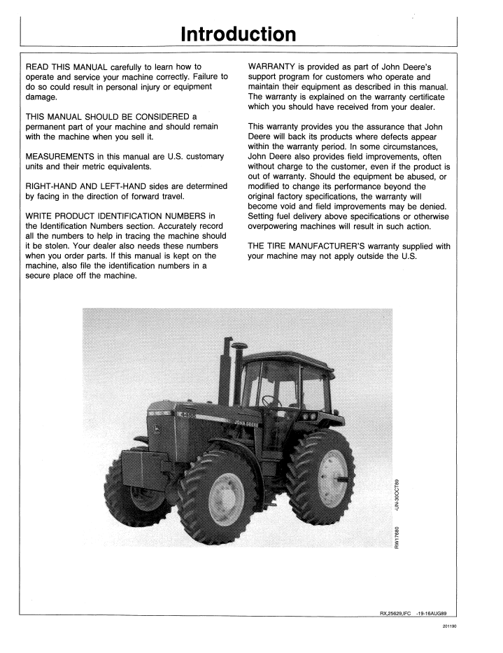 OMAR110015 John Deere Tractor Manual – Complete Operation & Maintenance Guide